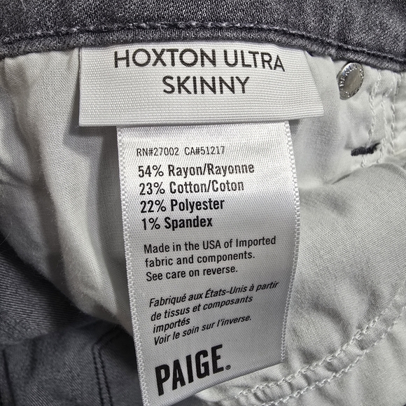 Paige  jeans hoxton ultra skinny style Size  Women's 31 Gray - Picture 10 of 11
